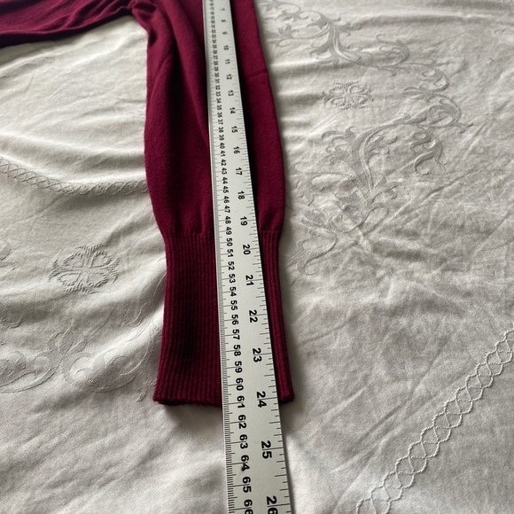 Suzy Shier Burgundy‎ Long Sleeve Crew Neck Tunic Sweater Top Size Large Women's - Picture 10 of 12